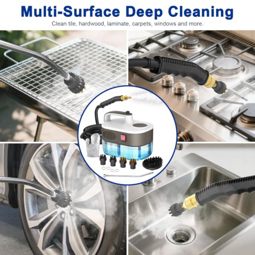 Steam Cleaner 10s Rapid Heating, Chemical-Free Handheld Steamer for Home - 1.2L Tank, 6 Adjustable Levels, Portable Steamer for Car, Grout, Tile, Kitchen