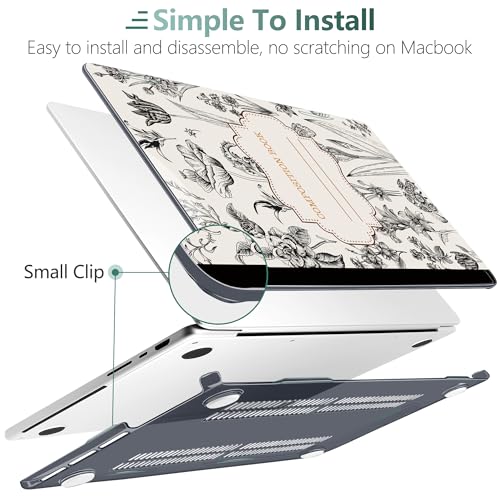 TWOLSKOO Compatible with MacBook Pro 14 inch Case M5 2026 2025-2021 Release M4 M3 M2 M1 Pro/Max Chip, Plastic Hard Shell & Keyboard Cover & USB C to USB Adapter & Screen Film, Retro Compostion Book - color: Retro Compostion Book