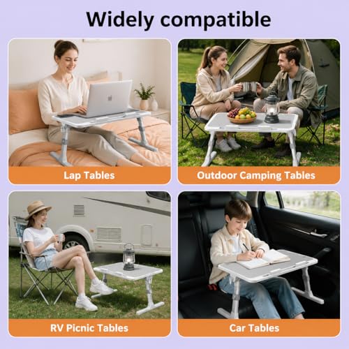Large Car Seat Tray Table, 22.5"×12.6" Foldable Travel Table in Car, Height Adjustable Lap Bed Desk for Laptop, Rear Seat Eating Writing Tray with Slot, Car Travel Essentials for Long Trips, Grey