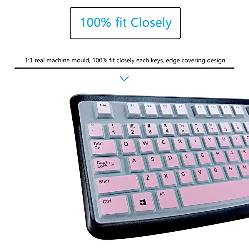 MUBUY Keyboard Cover Skin Protector for Logitech MK120 K120 Wired Keyboard, Protective Skin US Layout - Gradual Pink - color: Gradual Pink