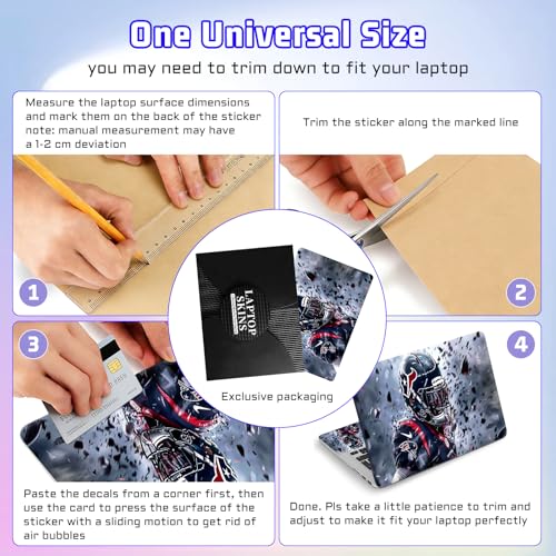 Universal Laptop Skin Sticker Decal, Compatible with MacBook HP Dell Lenovo 12"-15.6", Reusable Vinyl Notebook Cover 3PCS Set, High-Recognition Film-Tom Brady Footabll - color: Tom Brady Footabll