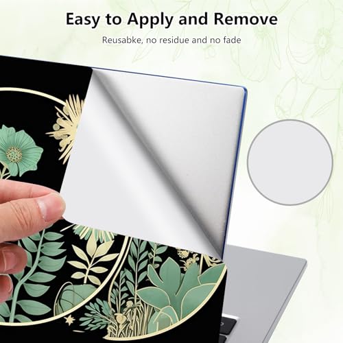 Laptop Skin Sticker Decal, Universal Reusable Vinyl Laptop Cover for 12" 13" 13.3" 14" 15" 15.4" 15.6" Notebook PC, Reusable Waterproof Scratch-Resistant with 2 Wrist Pads,Art Black Wildflower - color: Art Black Wildflower