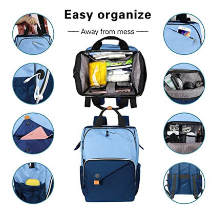 Hap Tim Laptop Backpack 15.6/14/13.3 Inch Laptop Bag Travel Backpack for Women/Men Waterproof Computer Bag Large Capacity Bookbag for College/Travel/Business (7651EU), Blue - color: Blue