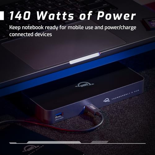 OWC Thunderbolt 5 Hub 5-Port Connectivity Solution | 4x Thunderbolt 5 80/120Gb/s - Up to 140W PD - USB-A 10Gb/s - Compatible with Thunderbolt 5/4/3, USB4 & USB-C - style: Thunderbolt 5