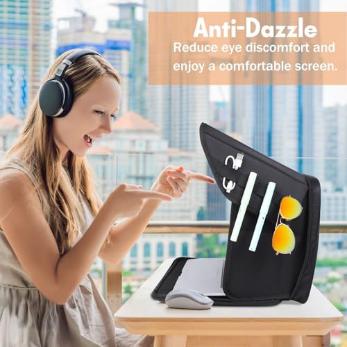 Laptop Sun Shade Laptop Sun Glare Shield Privacy Screen Hood 15-16'' | Lightweight Laptops Sunshade Bag for Working Outside Portable Shield Cover (Patent Pending) - size: 15-16in