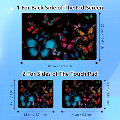 Universal Laptop Skin Sticker Decal for 11.6”12" 13" 13.3" 14" 15" 15.4" 15.6" Reusable Waterproof Scratch-Scratch Resistant Protective Vinyl Laptop Notebook Skin Stickers - Colorful Butterfly - color: Colorful Butterfly