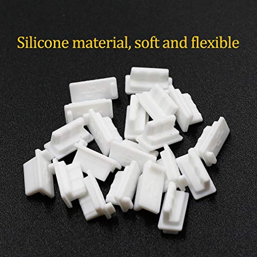 Yoohey Silicone USB A Type Female Anti Dust Cover Plug, White, 20PCS | Protector Stopper Cover