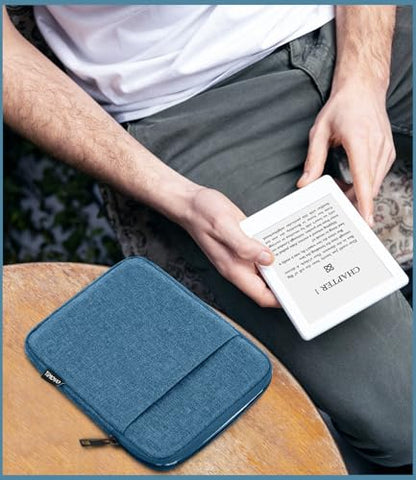 TiMOVO 8-9 Inch Tablet Sleeve with Pockets, Blue | Fit iPad mini 7 (A17 Pro, 2024) / mini 6 (8.3", 2021) / 5/4/3/2/1, Portable Protective Carrying Bag Case - color: Blue, size: 8-9 Inch