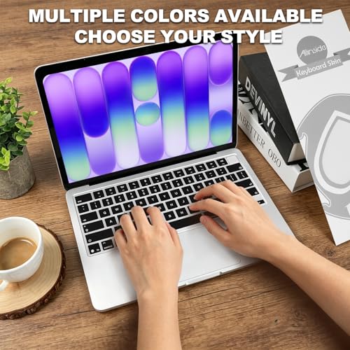 Allinside Keyboard Cover for 2026 MacBook Neo 13-inch A3404 (A18 Pro) & MacBook Air 13"/15" and MacBook Pro 14"/16" (M5 Chip), Premium Silicone Keyboard Protector Skin, US ANSI Layout, Black - color: Black