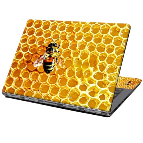 Laptop Skin Sticker Decal 12" 13" 13.3" 14" 15" 15.6",Waterproof Scratch Resistant Vinyl,Reusable Easy to Apply,for MacBook HP Dell Notebooks Netbooks Laptop,2 Wrist Pads,Cute Bee Golden - color: Cute Bee Golden