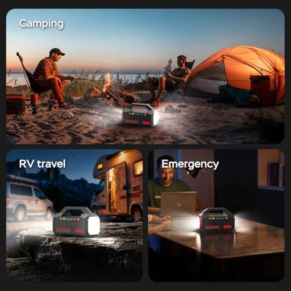 MARBERO Power Bank 60,000mAh Portable Power Station 222Wh with 60W PD Fast Charge & LED Light for Home Backup Outdoor Camping RV Travel and Emergency Power Supply - color: Red Black
