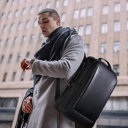BOPai Business Smart 15.6 Inch Laptop Backpack Convertible Expandable Anti-Theft USB Charging Multi-Functional Travel Professional Work Office Men Commuter Large Black With Bottle Holder Waterproof - color: Black2