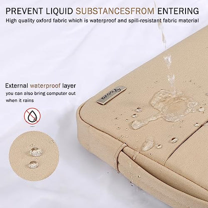 Voova 13 13.6 Inch Laptop Sleeve Case Compatible with MacBook Air 13 M1/M2/M3/M4 2020-2025, MacBook Pro 13/14, IPad Air/Pro 13, Waterproof Slim Computer Bag Cover with Handle, Apricot - color: Apricot, size: 12.6-13.6 Inch