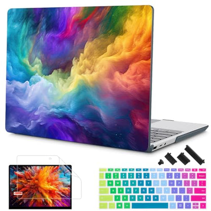 Mektron Surface Laptop Go 12.4 inch Case Compatible with Go 3/2/1 Microsoft Surface Laptop 12.4" Cover 2023-2020 Releases Model 1943/2013 Plastic Hard Shell Case with Screen Protector, Rainbow Cosmic - color: Rainbow Cosmic
