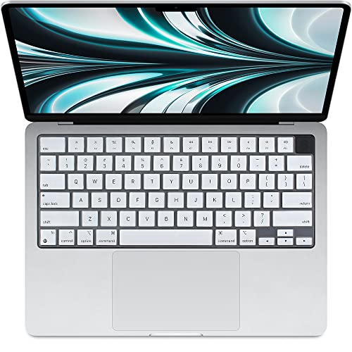 ProElife Keyboard Cover Skin for MacBook Air 13.6 inch 15 inch 2024 2023 2022 M3 M2 Chip A2681 A2941, Ultra Thin Keyboard Protector U.S Enter for 2024-2022 Air 13.6'' 15'' M3 M2 Accessory (White) | US Enter, Ultra Thin (0.26 mm), Silicone Protective Skin,