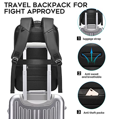 BANGE Business Laptop Smart backpack Can Hold 15.6 Inch Laptop Commute Backpack Carry on bag for men and women (Black) - color: Black