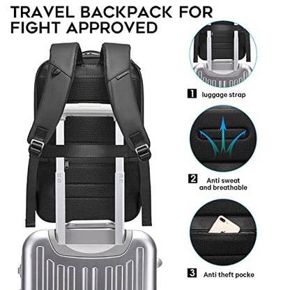 BANGE Business Laptop Smart backpack Can Hold 15.6 Inch Laptop Commute Backpack Carry on bag for men and women (Black) - color: Black