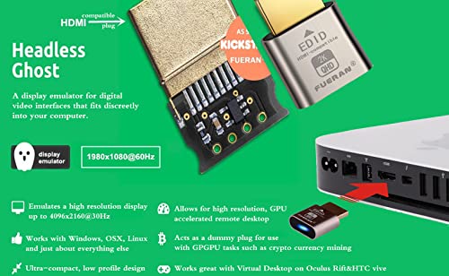 Dummy Plug fit-Headless Display Emulator 10 Packs DDC EDID Headless Ghos with Windows Mac OSX Linux High Resolution Virtual Monitor Display Adapter HDMI-Compatible 1920x1080@60Hz(2K-10P) - color: HDMI 2.0-2K-10P