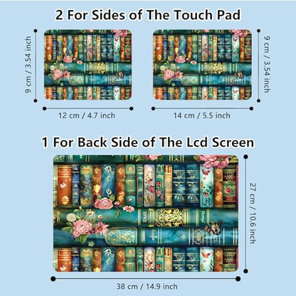 Universal Laptop Skin Sticker with 2 Wrist Pad Skins, Waterproof Scratch Resistant Vinyl Laptop Cover Decal, Cut to Fit for 11–15.6 Inch MacBook HP Dell Lenovo, Art Bookshelf - color: Art Bookshelf
