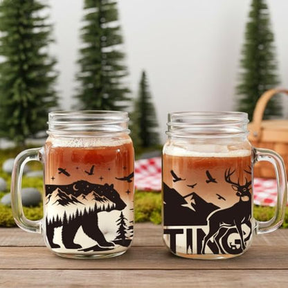 Animal Silhouettes UV DTF Cup Wraps, 10 Sheets Transfer Sticker | Waterproof UV DTF Stickers, Custom Vinyl Decals for 16oz Coffee Cups Tumblers Bottles Mugs, DIY Gifts & Crafts - style: Forest Animal Silhouettes