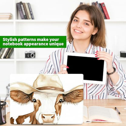 Laptop Skin Sticker Decal, Universal Protective Cover Fit 12 13 14 15.6 Inch Notebook, Reusable Water-Resistant Vinyl Decal w/ 2 Wrist Pads for Business Travel Office, Hat Cow - color: Hat Cow