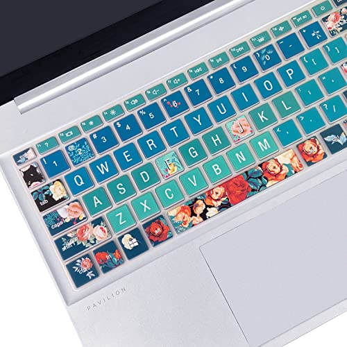 Silicone Keyboard Cover for 15.6 HP Laptop 15-fc 15-fd 15t-fd 15z-fc/HP Pavilion 15-eg 15t-eg 15-eh 15-er, 17z-ca 17-cn 17-cp 17z-cp Model Series,Red Rose - color: Red Rose