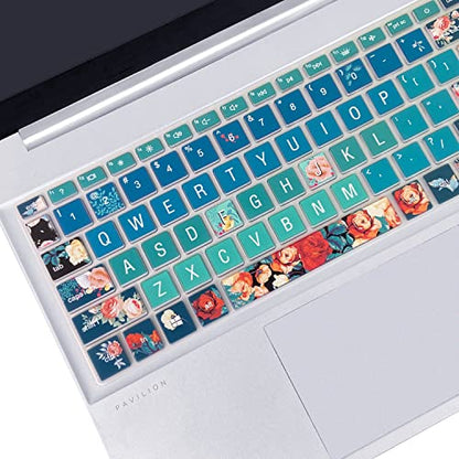 Silicone Keyboard Cover for 15.6 HP Laptop 15-fc 15-fd 15t-fd 15z-fc/HP Pavilion 15-eg 15t-eg 15-eh 15-er, 17z-ca 17-cn 17-cp 17z-cp Model Series,Red Rose - color: Red Rose