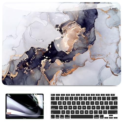 B BELK Compatible with MacBook Air 13 inch Case 2021 2020 2019 2018 M1 Chip | A2337 A2179 A1932, Plastic Hard Shell for MacBook Air 13.3 inch Case with Keyboard Cover&Screen Protector, Blue White Marble - color: Blue White Marble