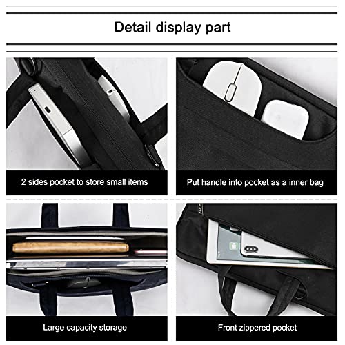 Voova 13.3-13 Inch Laptop Sleeve with Handle, MacBook Sleeve, Black | Splash-proof laptop sleeve with handle and removable strap; fits 13-inch MacBook Air/Pro M1-M5, HP, Lenovo, Asus and Acer - color: Black, size: 13-14 Inch(35 x 24 x 2.5 cm)
