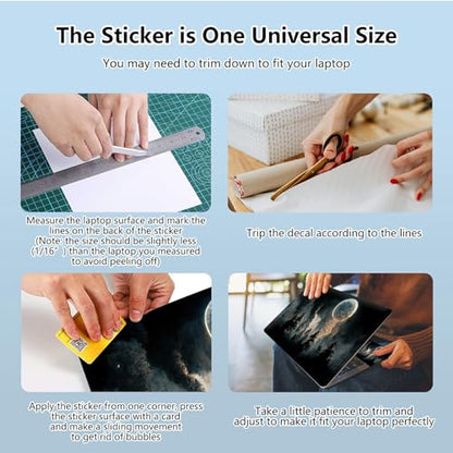 Universal Laptop Skin Sticker with 2 Wrist Pad Skins, Waterproof Scratch Resistant Vinyl Laptop Cover Decal, Cut to Fit for 11–15.6 Inch MacBook HP Dell Lenovo, Foggy Forest Moon - color: Foggy Forest Moon