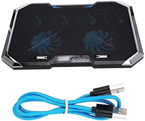 Laptop Cooling Pad 6 Fans Up to 18 Inch Heavy Notebook Cooler, 6 LED Lights, 2 USB Ports,Multi-Angle Adjustment Base Computer Heatsink