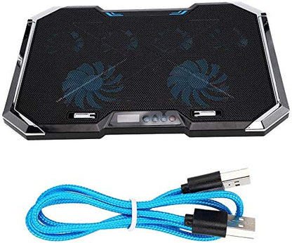 Laptop Cooling Pad 6 Fans Up to 18 Inch Heavy Notebook Cooler, 6 LED Lights, 2 USB Ports,Multi-Angle Adjustment Base Computer Heatsink