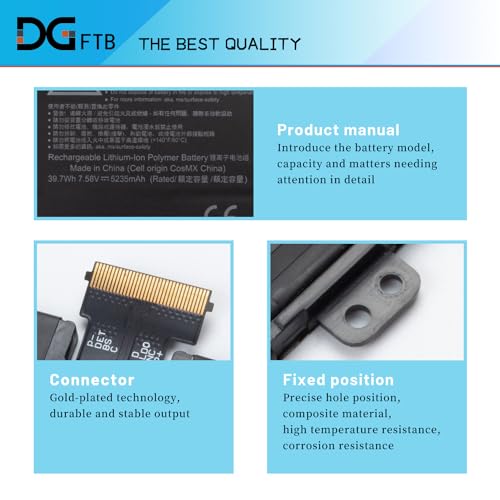 DGFTB 916TA135H DYNZ02 New Laptop Battery for Microsoft Surface Laptop Go Model 1943 12.4-Inch Series AHA42227028 AHA42227027 (7.58V 39.7Wh/5235mAh)