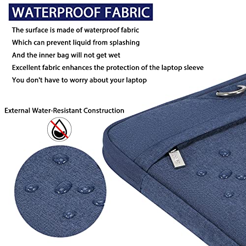 Voova Laptop Case 13 14 15 16 17 Inch with Shoulder Strap, Waterproof Laptop Bag Sleeve Slim Briefcase - color: Blue, size: 17-17.3 Inch