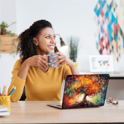 Universal Laptop Skin, DIY Cut-to-Fit Vinyl Cover Compatible with HP, Dell, Lenovo, Mac (13.3" to 15.6"), Anti-Scratch, No Residue & Bubble-Free Protective Decal Sticker, Colorful Autumn Tree - color: Colorful Autumn Tree