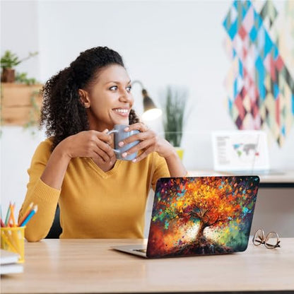 Universal Laptop Skin, DIY Cut-to-Fit Vinyl Cover Compatible with HP, Dell, Lenovo, Mac (13.3" to 15.6"), Anti-Scratch, No Residue & Bubble-Free Protective Decal Sticker, Colorful Autumn Tree - color: Colorful Autumn Tree