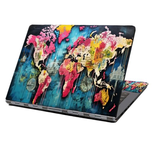 Laptop Skin Sticker Decal,12" 13" 13.3" 14" 15" 15.4" 15.6 inch Laptop Skin Sticker Cover Art Decal Protector Notebook PC (World Map) - color: World Map