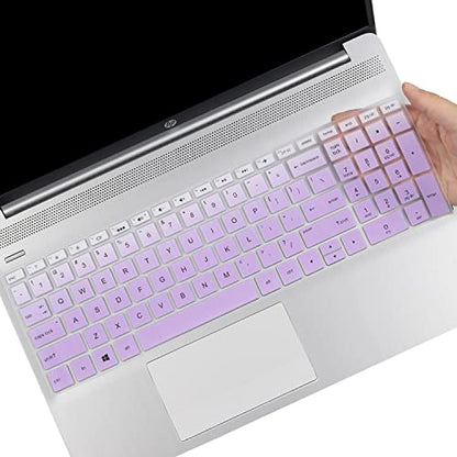 Keyboard Cover for 15.6 HP Laptop 15-ef 15-db/dy 15-ef2099nr 15-ef2127wm 15-ef2126wm 15-ef2500la 15-ef0875ms 15-ef1040nr 15-ef0023dx 15-ef2030tg 15-ef2747wm 15-ef1041nr 15-ef2025tg ef1300wm ef2040tg - color: GradualPurple