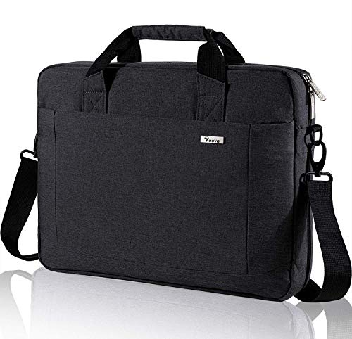Voova Laptop Bag Case 17 17.3 Inch Computer Sleeve Messenger Bag with Shoulder Strap Expandable Waterproof Large Capacity Business Briefcase for Work Travel Fit 17-18” Laptop, Men Women, Black - color: Black, size: 17-17.3 Inch
