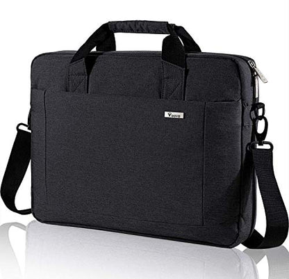 Voova 17.3-17 Inch Laptop Bag, Computer Bag, MacBook Bag, Black | Expandable splash-proof 17.3-inch laptop messenger bag with removable strap; fits MacBook, HP, Dell, Lenovo and Asus - color: Black, size: 17-17.3 Inch