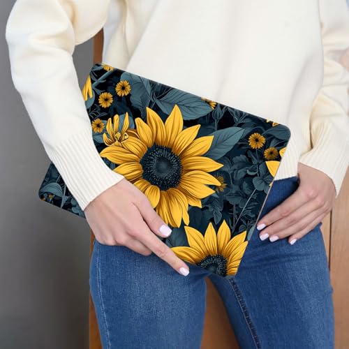 Laptop Skin Sticker 3-Piece Set,Sunflower Yellow Flowers | Trim-to-fit 3-piece vinyl set with one 15 x 10.6 in lid skin and two palm-rest decals for many 12-15.6 in laptops - color: Sunflower Yellow Flowers