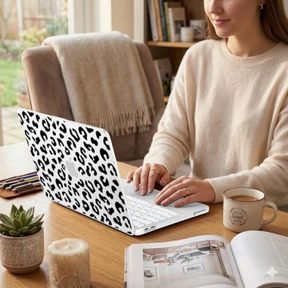 for MacBook Neo 13 inch Case 2026 (Model A3404), Artistic Leopard Pattern Ultra Slim Frosted Matte Hard Shell, Anti-Scratch & Fingerprint Resistant Cover, Leopard Clear - color: Leopard Clear