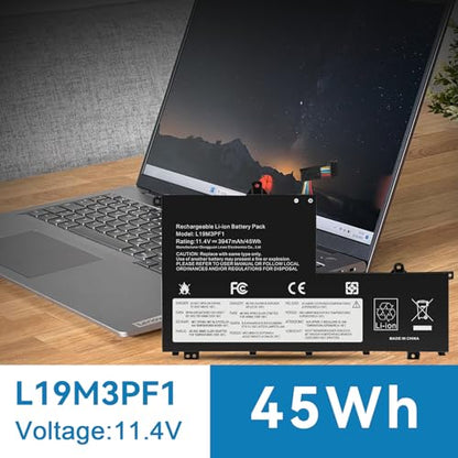 Futurebatt L19M3PF1 Laptop Battery Replacement for Lenovo ThinkBook 15-IML 15-IIL 14-IML 14-IIL Series L19C3PF1 L19D3PF1 L19L3PF1 L19M3PF2 L19C3PF9 L19M3PF9 L19L3PF8 L19D3PF2 - size: L19M3PF1 9.61 6.38 0.67in