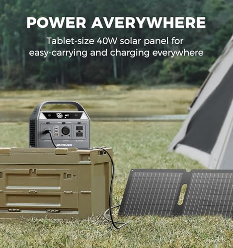 UDPOWER C400 400W Portable Power Station, 256Wh LiFePO4 (Surge 800W), AC+USB-C+12V DC, for Camping RV Emergency Backup, Lightweight - style: UD0400+40W