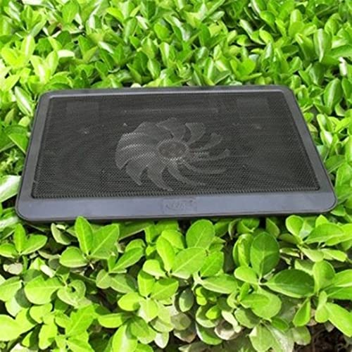 Portable Ultra Slim USB Powered Gaming Laptop Cooling Pad 1 Quiet Fans Adjustable Heightening Pad Support, Black