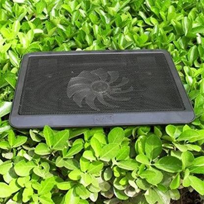 Portable Ultra Slim USB Powered Gaming Laptop Cooling Pad 1 Quiet Fans Adjustable Heightening Pad Support, Black