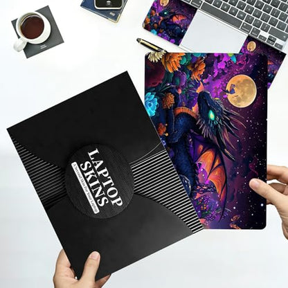 Universal Laptop Skin Sticker with 2 Wrist Pad Decals, 3-Piece Removable Vinyl Laptop Cover, Color Cute Dragon Waterproof Anti-Scratch, Easy-Trim Fit for 13.3" 14" 15.6" Laptops - color: Color Cute Dragon