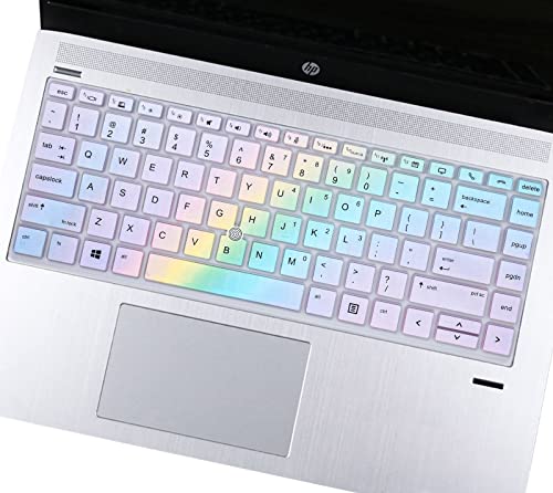 Keyboard Cover Skin for HP Elitebook 840 G5 G6 14" Notebook, HP Elitebook 745 G5 G6 14" & HP ZBook 14U G5 Keyboard Cover Protector Skin Accessories, Colorful Rainbow (NOT Fit EliteBook 840 845 G7 G8) - color: Colorful Rainbow