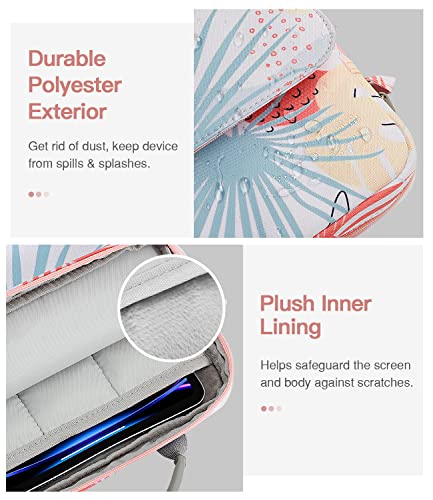 MoKo 13 Inch Tablet Sleeve Bag, Fits with 13 Inch New iPad Pro M5 & Air M4/M3, iPad Pro 12.9 M2&M1,Surface Laptop Go 12.4,Galaxy Tab S8+/S9+ 12.4,Handle Carrying Case with Shoulder Strap,Tropical Leaf - color: Tropical Leaf, size: 12.9 inch