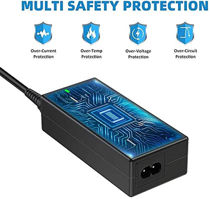Powseed 65W Universal Laptop Charger USB C for MacBook Dell HP Lenovo Acer Chromebook Asus Samsung Sony Toshiba Gateway 18.5V 19V 19.5V 20V Computer Power Cord Supply AC Adapter, 70W Max
